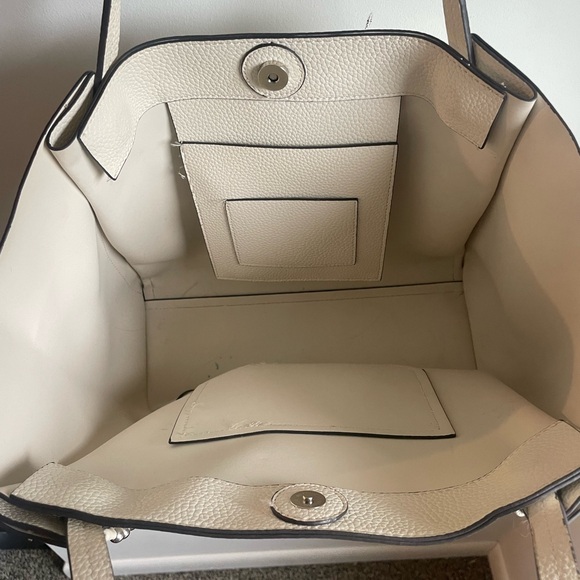 Steve Madden cream tote with silver studs and matching clutch - Picture 5 of 10